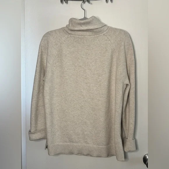 LOFT Soft Beige Turtleneck Sweater - Picture 3 of 7
